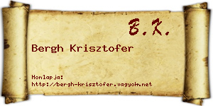 Bergh Krisztofer névjegykártya